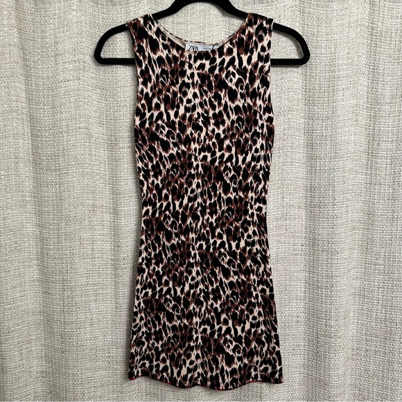 Zara Leopard Print Mini Dress - Picture 3 of 9